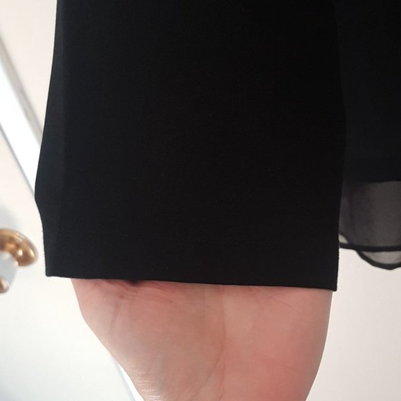 Calvin Klein black crepe 3/4 zip tunic blouse - Picture 4 of 6